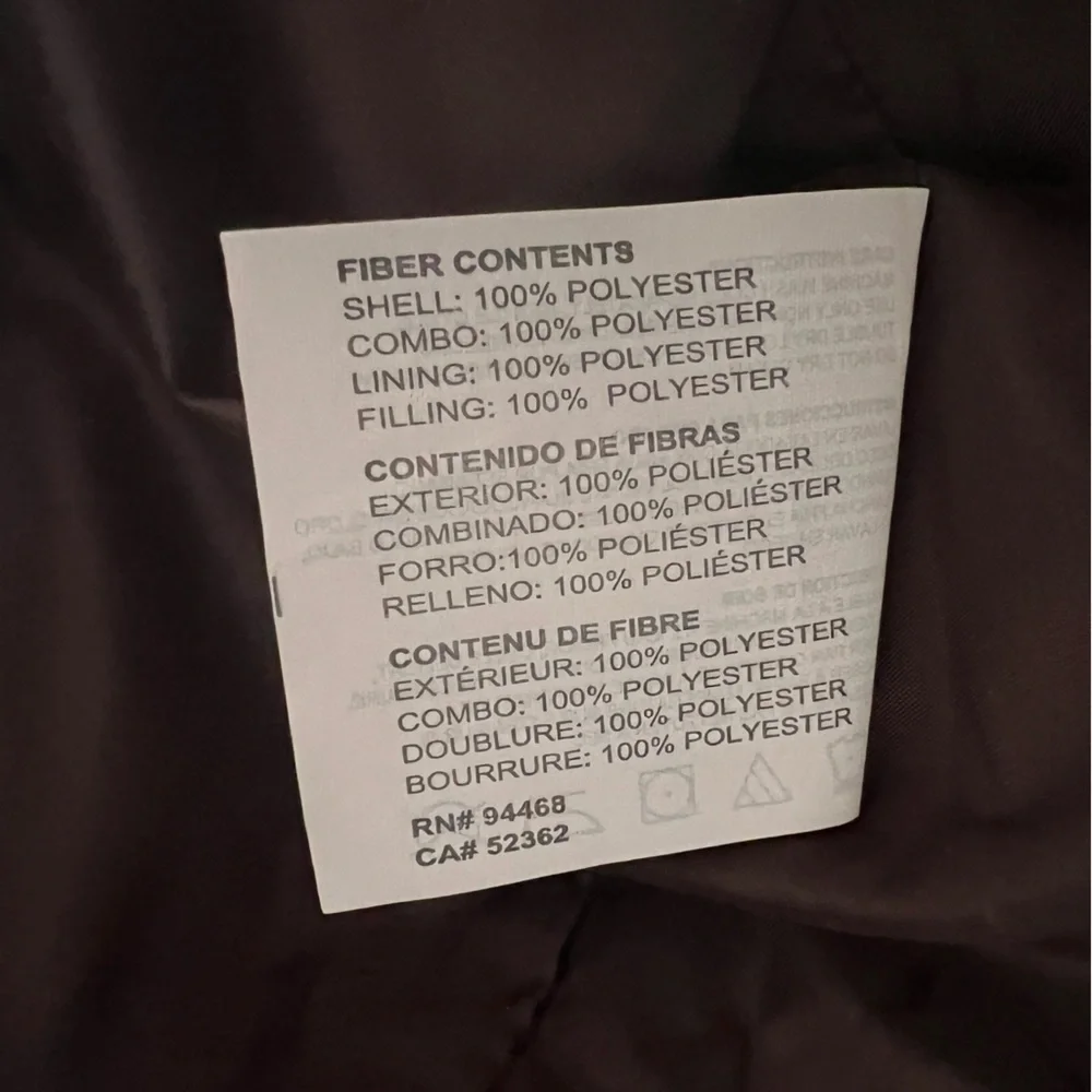 NWT Espirit Women's Brown Quilted Parka Jacket Size XL